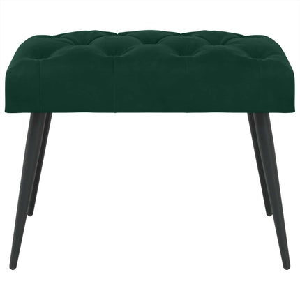 Bænk med knap tufting Mørkegrøn 60 x 40 x 45 cm Fløjl