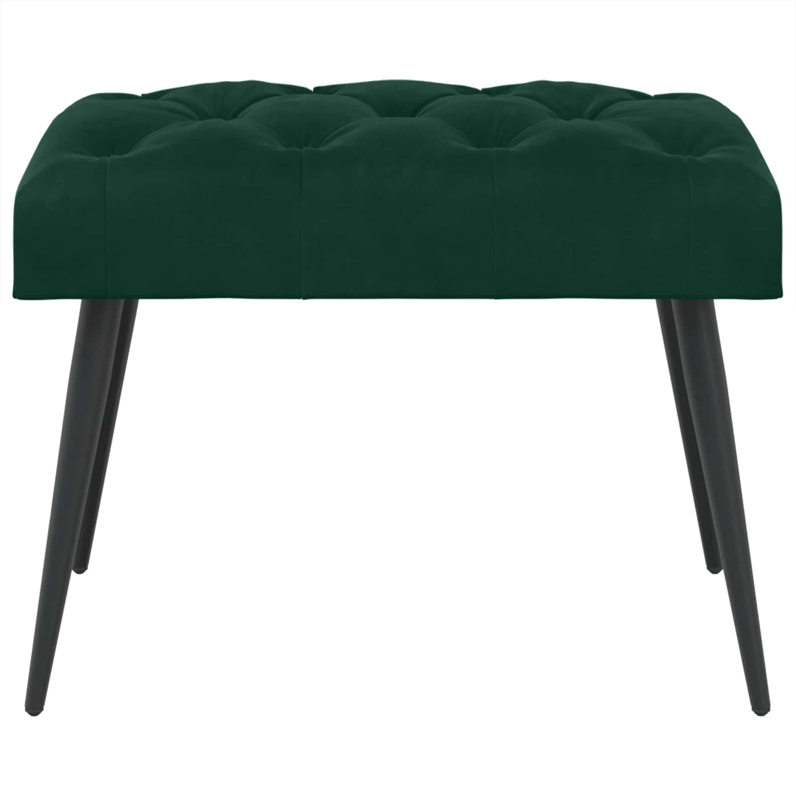 Bænk med knap tufting Mørkegrøn 60 x 40 x 45 cm Fløjl