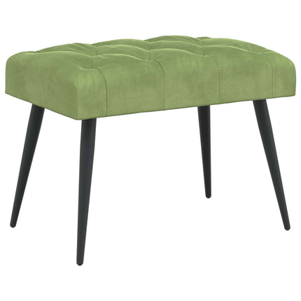 Bænk med knap tufting Lys grøn 60 x 40 x 45 cm Fløjl