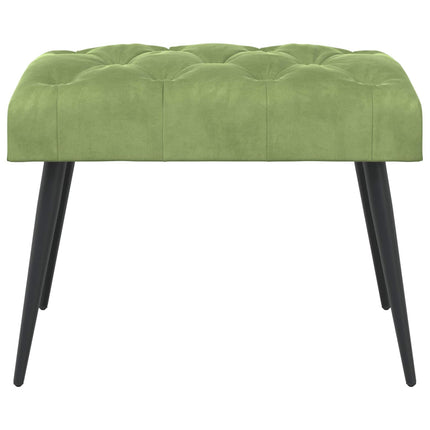 Bænk med knap tufting Lys grøn 60 x 40 x 45 cm Fløjl