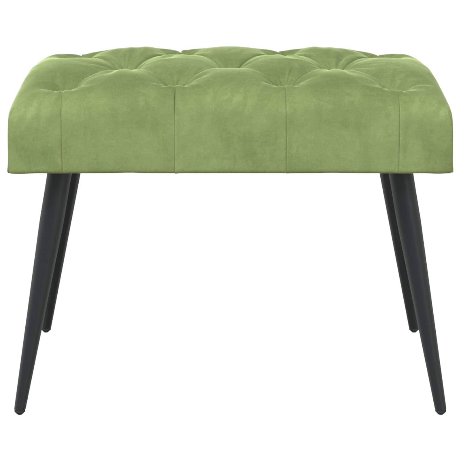 Bænk med knap tufting Lys grøn 60 x 40 x 45 cm Fløjl
