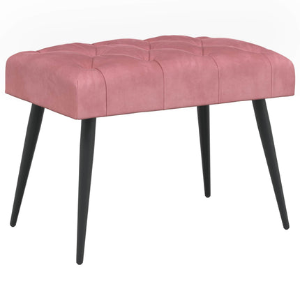 Bænk med knap tufting Lyserød 60 x 40 x 45 cm Fløjl