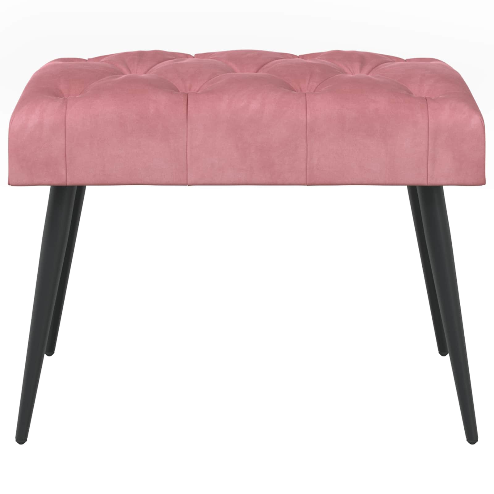 Bænk med knap tufting Lyserød 60 x 40 x 45 cm Fløjl