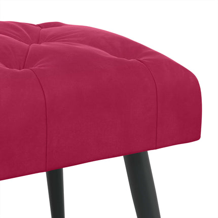 Bænk med knap tufting Vinrød 60 x 40 x 45 cm Fløjl