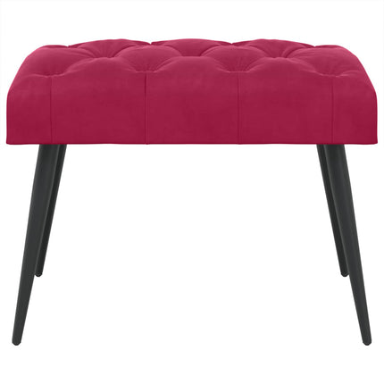 Bænk med knap tufting Vinrød 60 x 40 x 45 cm Fløjl