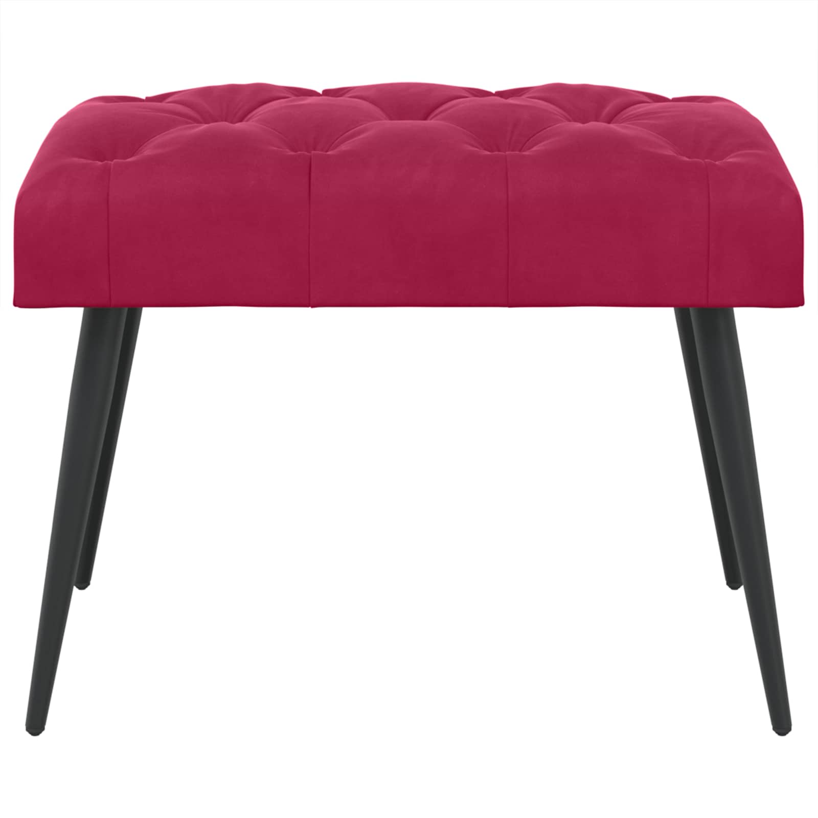 Bænk med knap tufting Vinrød 60 x 40 x 45 cm Fløjl