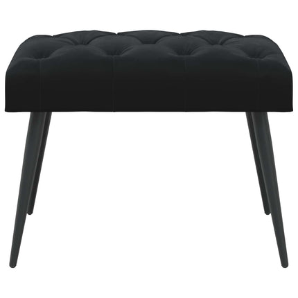 Bænk med knap tufting Sort 60 x 40 x 45 cm Fløjl