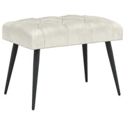 Bænk med knap tufting Cremefarvet 60 x 40 x 45 cm Fløjl