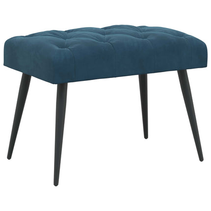 Bænk med knap tufting Blå 60 x 40 x 45 cm Fløjl