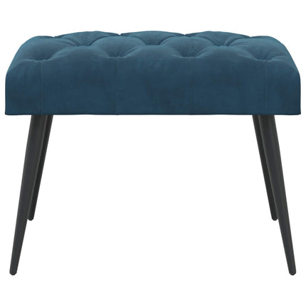 Bænk med knap tufting Blå 60 x 40 x 45 cm Fløjl