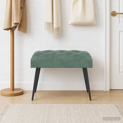 Bænk med knap tufting Havgrøn 60 x 40 x 45 cm Fløjl