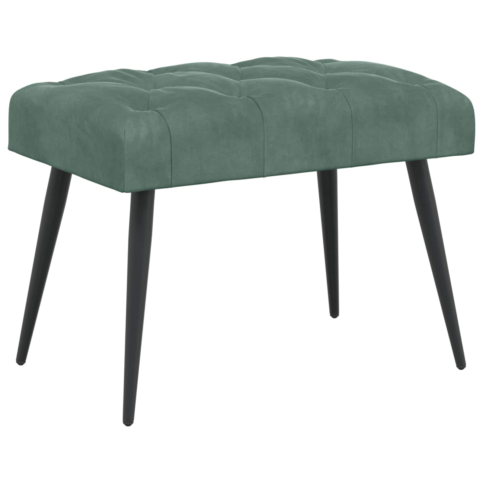 Bænk med knap tufting Havgrøn 60 x 40 x 45 cm Fløjl