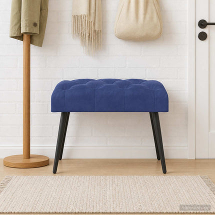 Bænk med knap tufting Politi blå 60 x 40 x 45 cm Fløjl