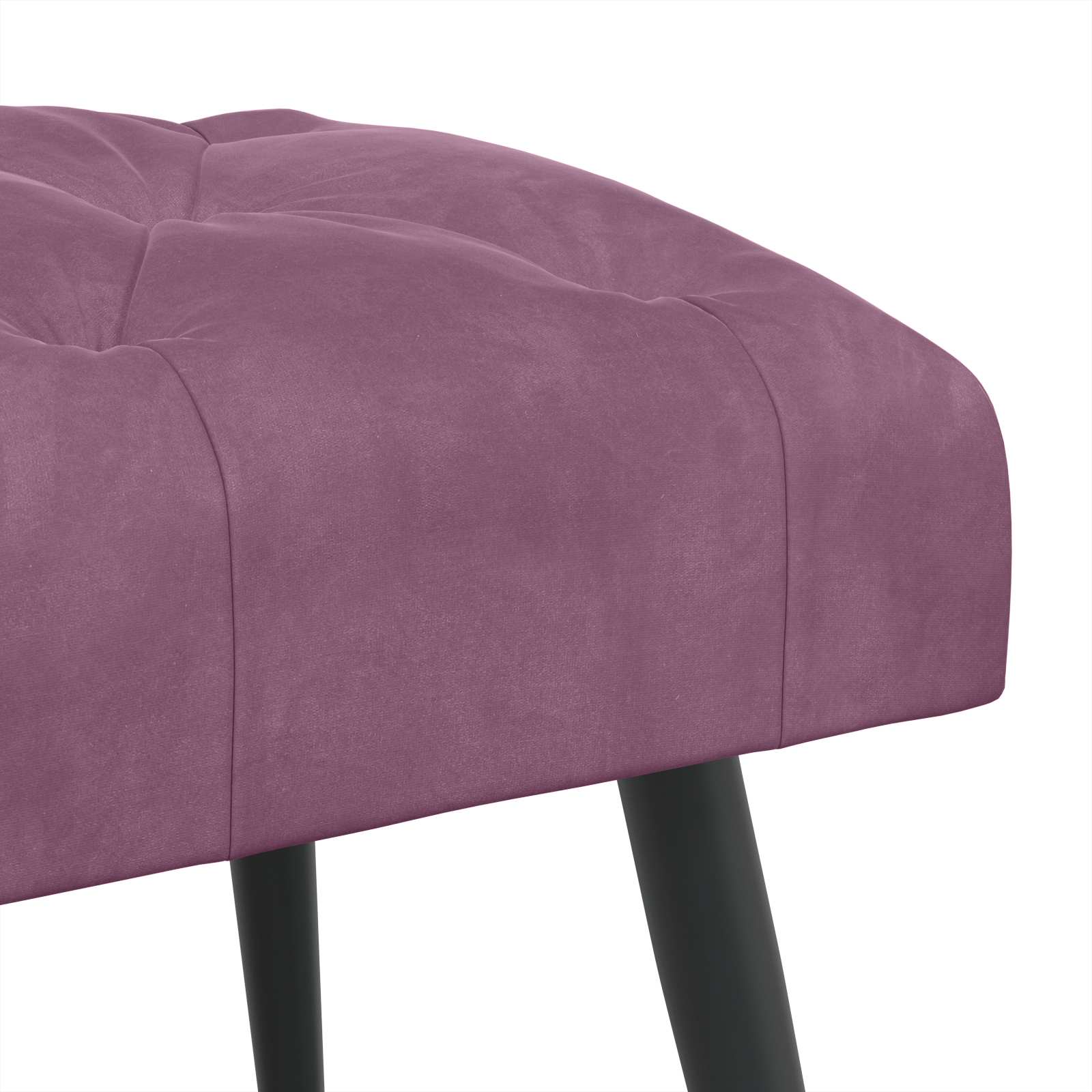 Bænk med knap tufting Lilla 60 x 40 x 45 cm Fløjl