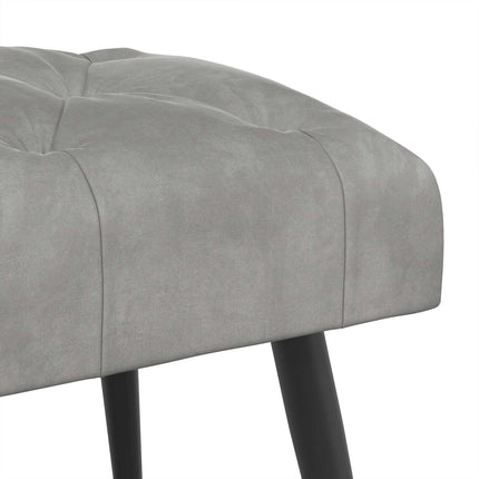 Bænk med knap tufting Lysegrå 80 x 40 x 46 cm Fløjl