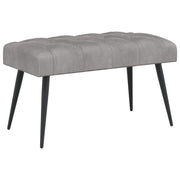 Bænk med knap tufting Lysegrå 80 x 40 x 46 cm Fløjl