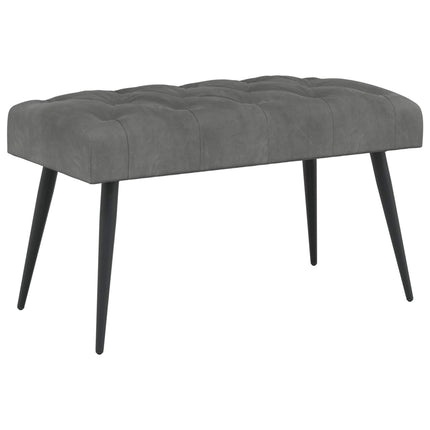 Bænk med knap tufting Mørkegrå 80 x 40 x 46 cm Fløjl