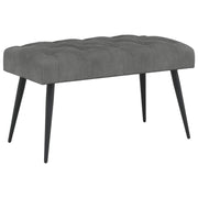 Bænk med knap tufting Mørkegrå 80 x 40 x 46 cm Fløjl