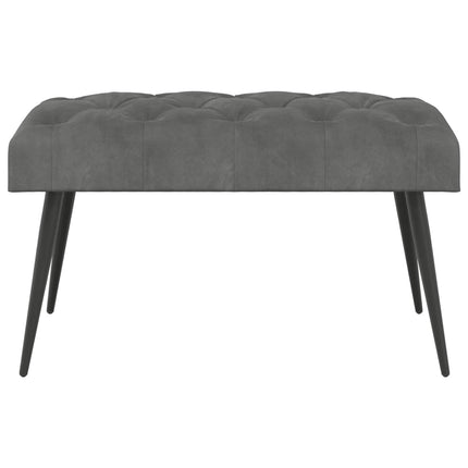 Bænk med knap tufting Mørkegrå 80 x 40 x 46 cm Fløjl