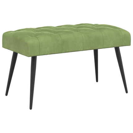 Bænk med knap tufting Lys grøn 80 x 40 x 46 cm Fløjl