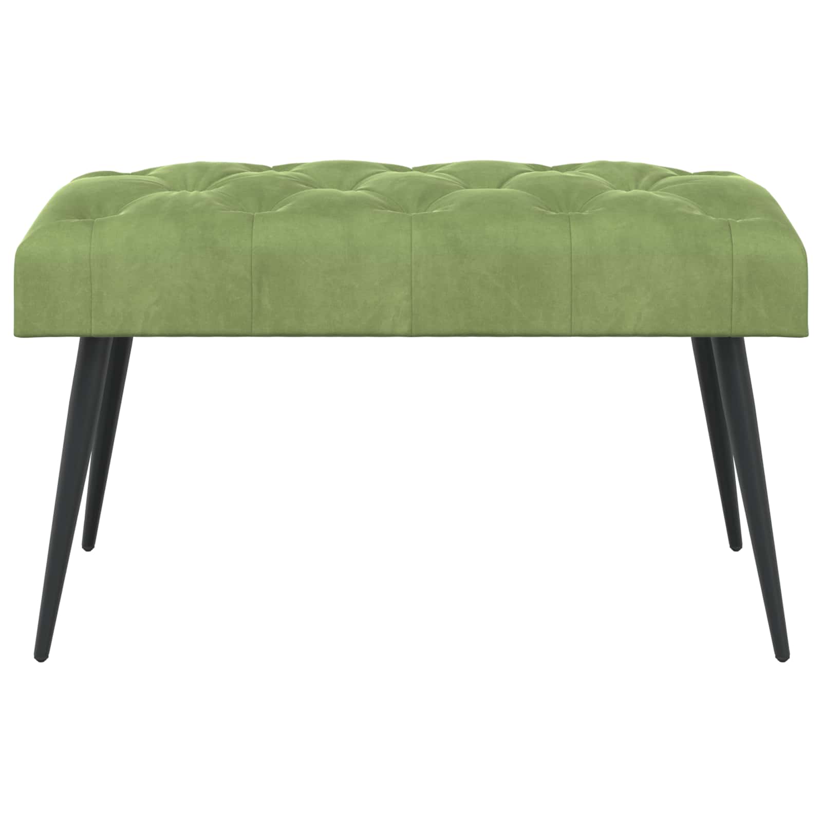 Bænk med knap tufting Lys grøn 80 x 40 x 46 cm Fløjl
