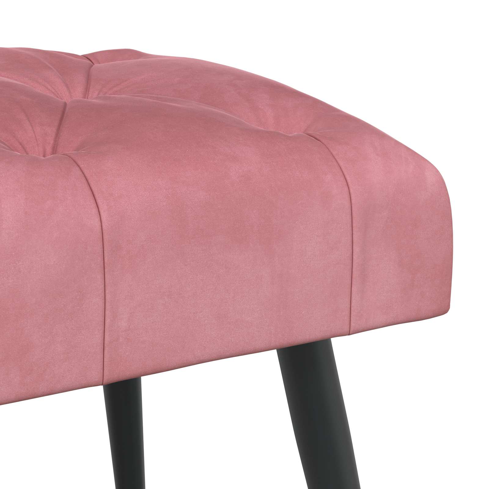 Bænk med knap tufting Lyserød 80 x 40 x 46 cm Fløjl