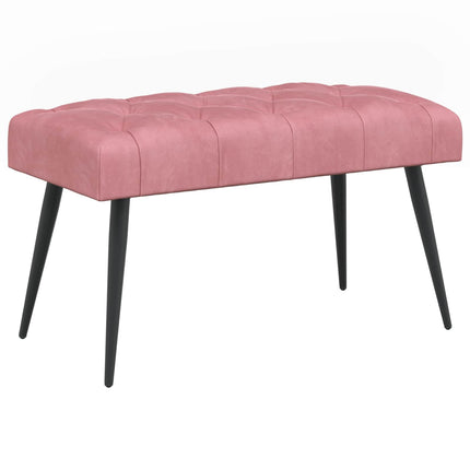 Bænk med knap tufting Lyserød 80 x 40 x 46 cm Fløjl