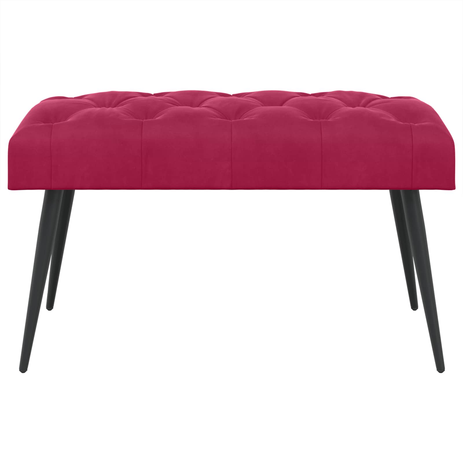 Bænk med knap tufting Vinrød 80 x 40 x 46 cm Fløjl