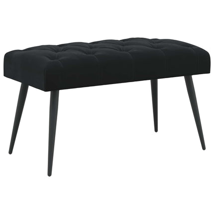 Bænk med knap tufting Sort 80 x 40 x 46 cm Fløjl