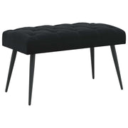 Bænk med knap tufting Sort 80 x 40 x 46 cm Fløjl