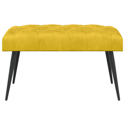 Bænk med knap tufting Gul 80 x 40 x 46 cm Fløjl