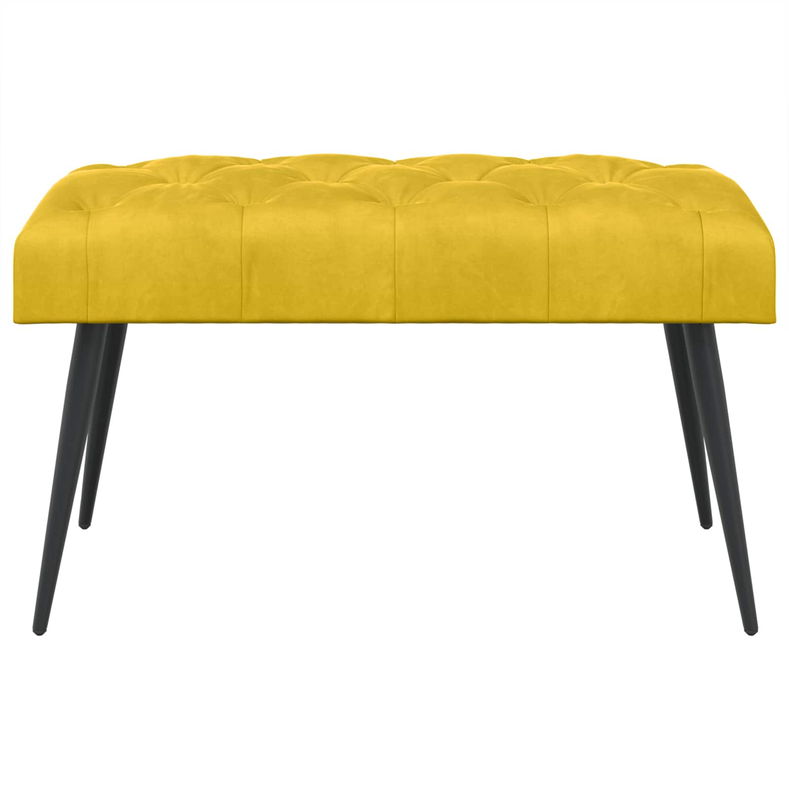 Bænk med knap tufting Gul 80 x 40 x 46 cm Fløjl