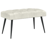 Bænk med knap tufting Cremefarvet 80 x 40 x 46 cm Fløjl