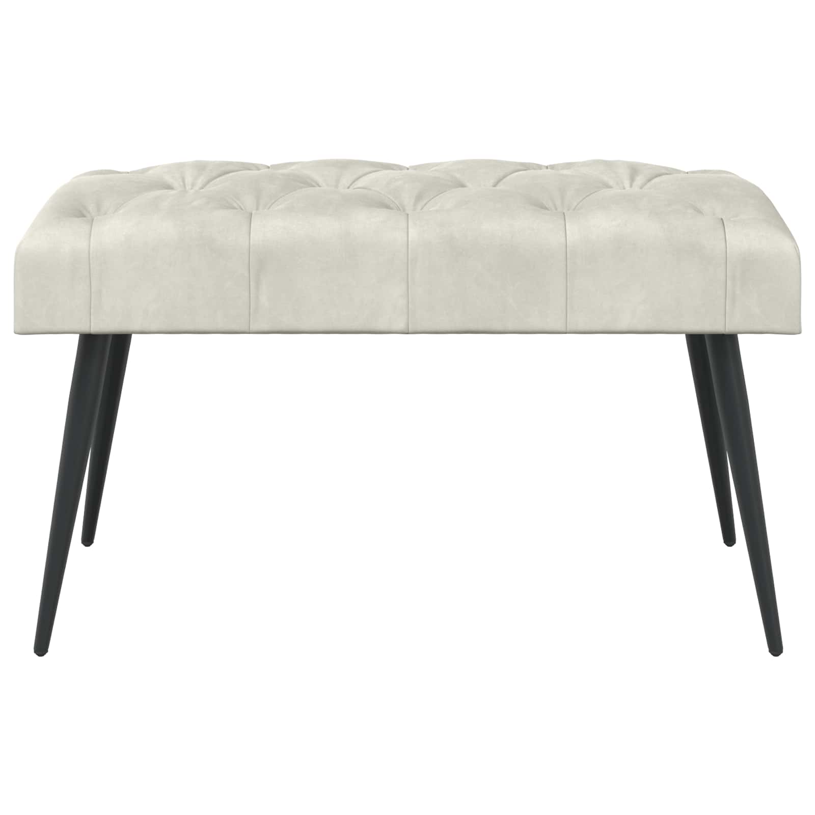Bænk med knap tufting Cremefarvet 80 x 40 x 46 cm Fløjl
