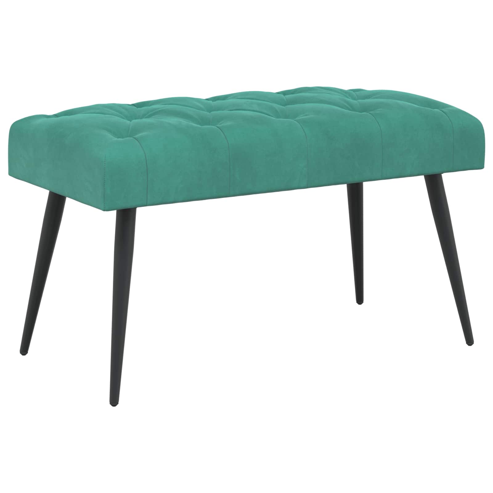 Bænk med knap tufting Turkis 80 x 40 x 46 cm Fløjl