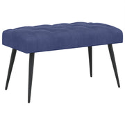 Bænk med knap tufting Politi blå 80 x 40 x 46 cm Fløjl