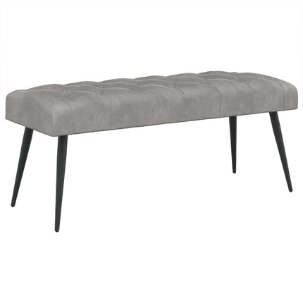 Bænk med knap tufting Lysegrå 110 x 40 x 46 cm Fløjl