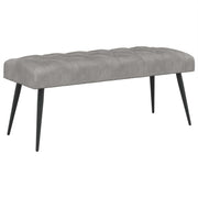 Bænk med knap tufting Lysegrå 110 x 40 x 46 cm Fløjl