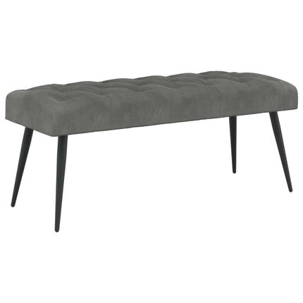 Bænk med knap tufting Mørkegrå 110 x 40 x 46 cm Fløjl