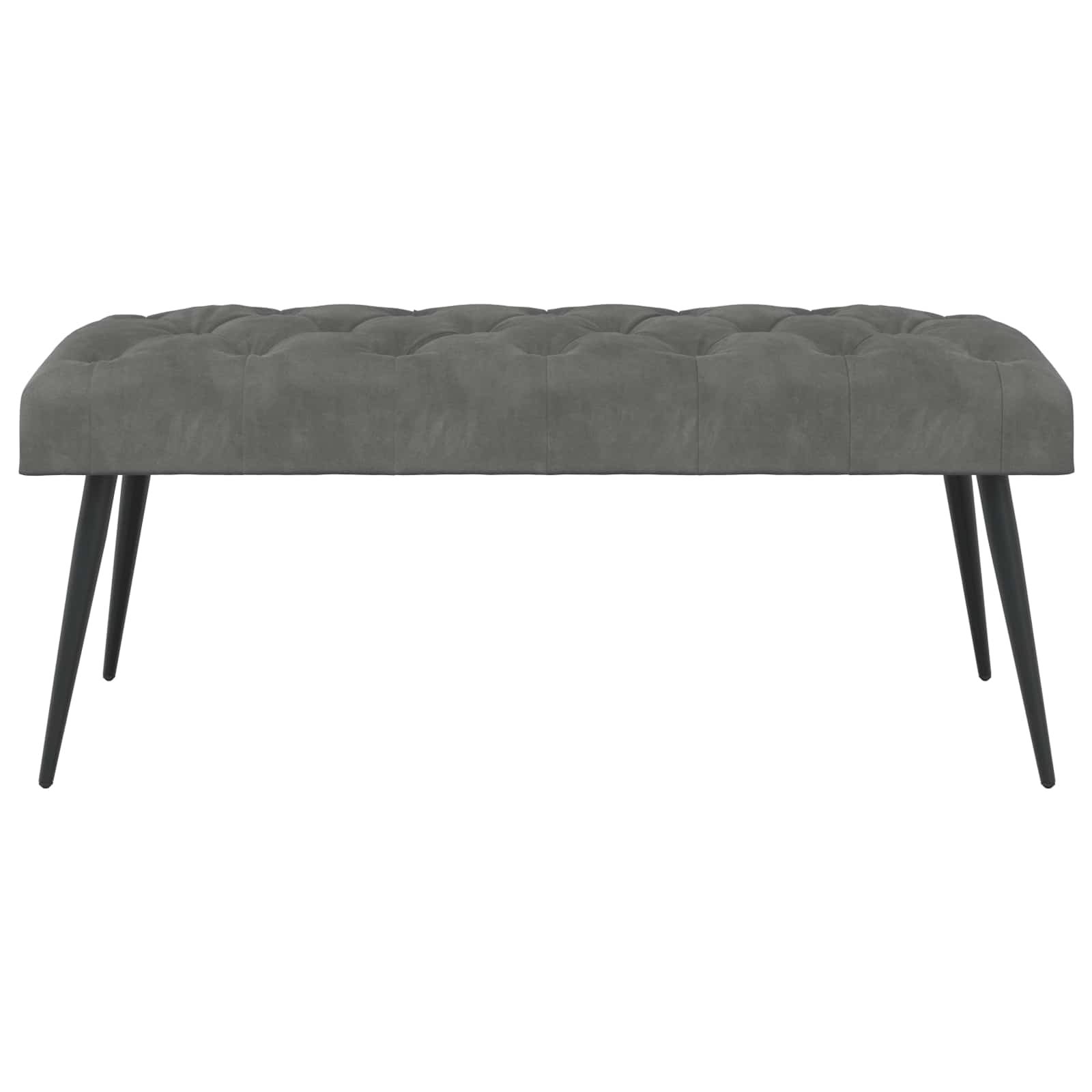 Bænk med knap tufting Mørkegrå 110 x 40 x 46 cm Fløjl