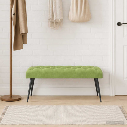 Bænk med knap tufting Lys grøn 110 x 40 x 46 cm Fløjl