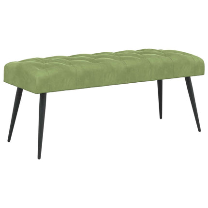 Bænk med knap tufting Lys grøn 110 x 40 x 46 cm Fløjl
