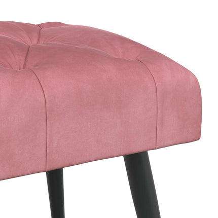 Bænk med knap tufting Lyserød 110 x 40 x 46 cm Fløjl