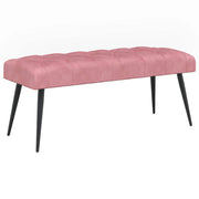 Bænk med knap tufting Lyserød 110 x 40 x 46 cm Fløjl