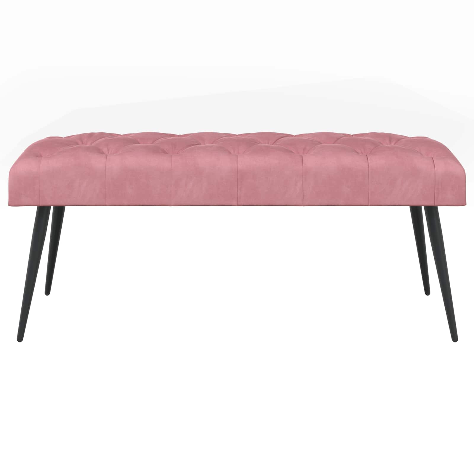 Bænk med knap tufting Lyserød 110 x 40 x 46 cm Fløjl
