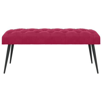Bænk med knap tufting Vinrød 110 x 40 x 46 cm Fløjl
