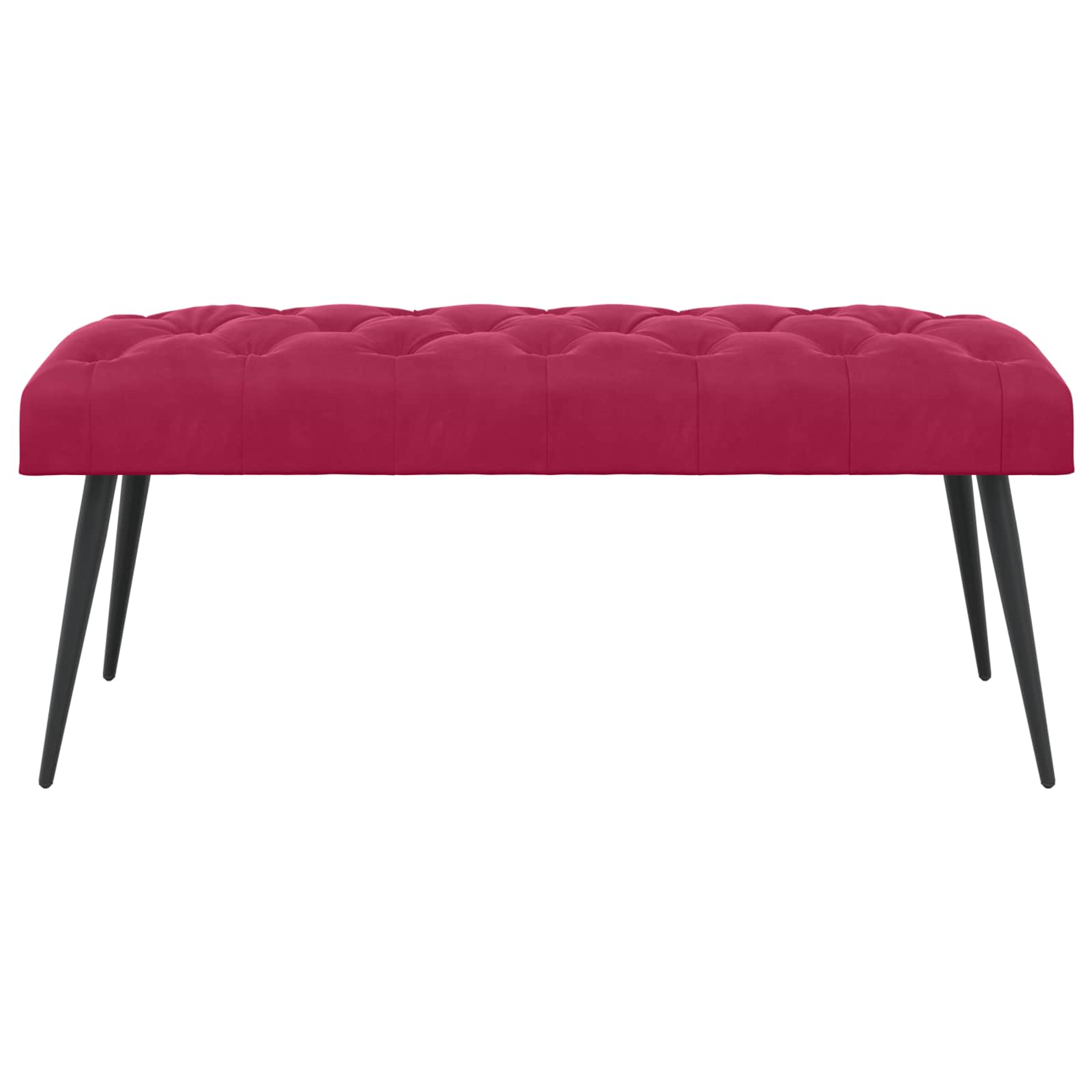 Bænk med knap tufting Vinrød 110 x 40 x 46 cm Fløjl
