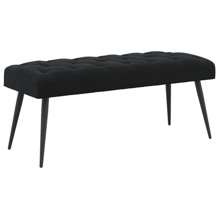 Bænk med knap tufting Sort 110 x 40 x 46 cm Fløjl