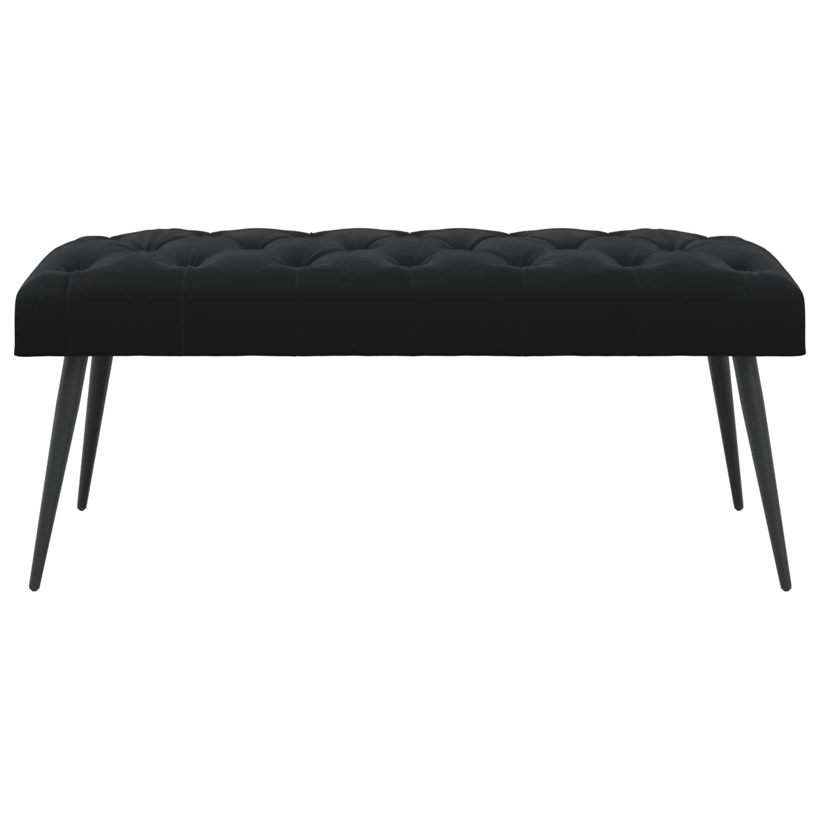 Bænk med knap tufting Sort 110 x 40 x 46 cm Fløjl