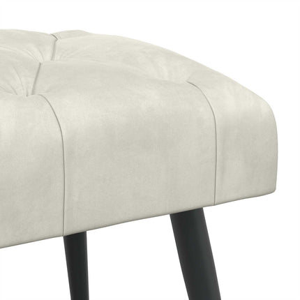 Bænk med knap tufting Cremefarvet 110 x 40 x 46 cm Fløjl